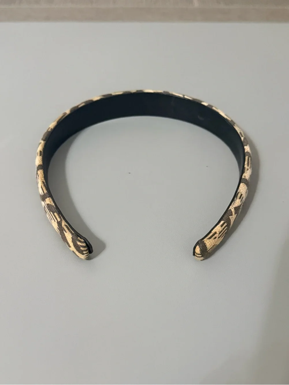 Salvatore Ferragamo Gancini Monogram  Headband Brown Beige $225 read description
